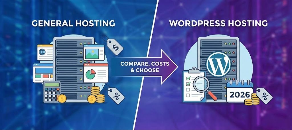 אחסון אתרים לעומת אחסון וורדפרס: השוואה, עלויות ואיך לבחור (2026)