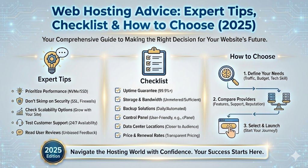 Web Hosting Advice: Expert Tips, Checklist & How to Choose (2025)